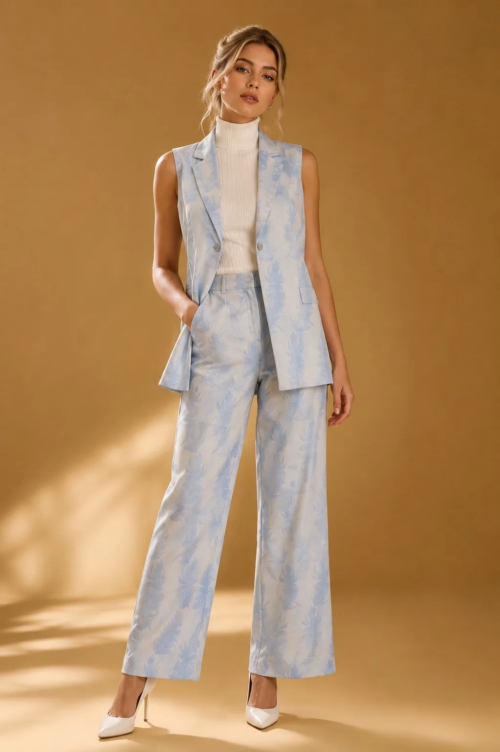 Sky Feather Tailored Co-Ord Set