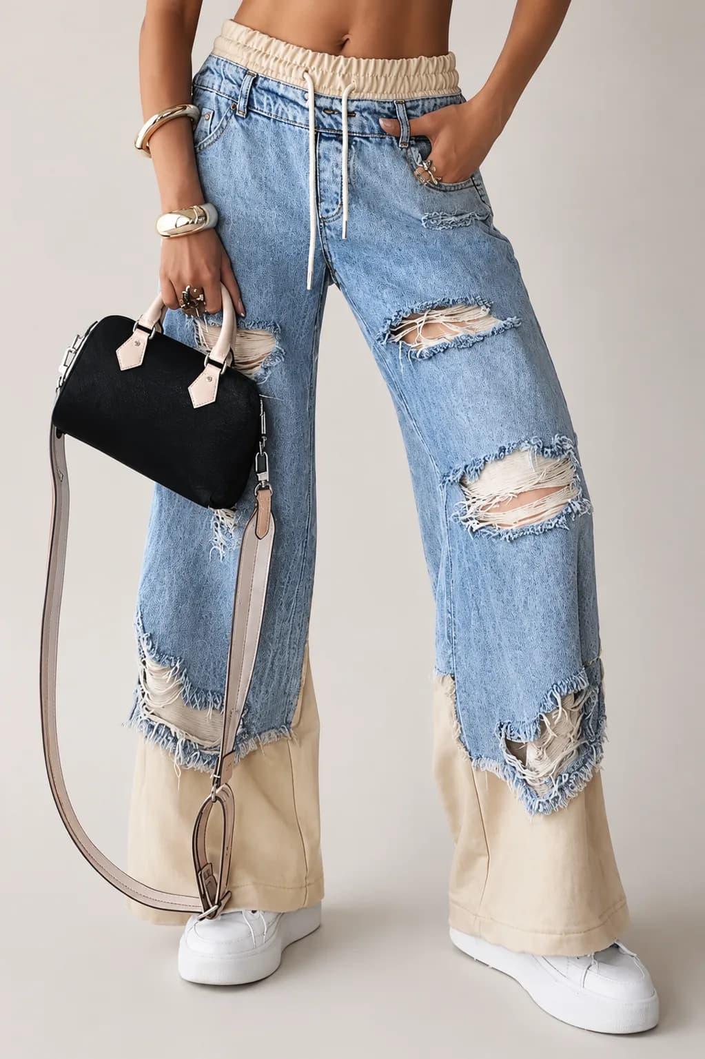 Vintage Distressed Jogger Jeans